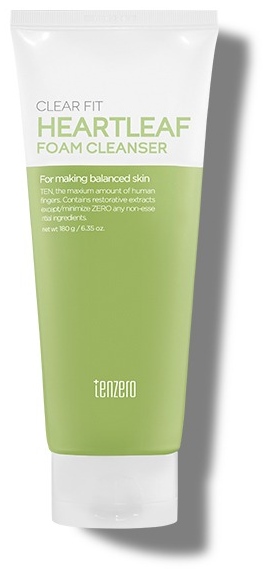 TENZERO Clear Fit Heartleaf Foam Cleanser, 180 g